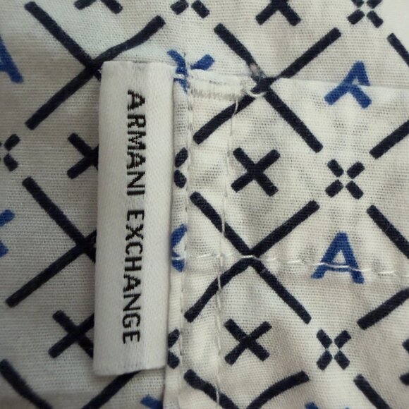 Armani Exchange Geometric Print Short Sleeve Shirt – Size Medium (Slim Fit) - Picture 8 of 11